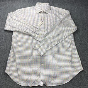 Peter Millar Hemd Herren Extra Large rot grün kariert Nanoluxe Barrel Cuff NEU - Bild 1 von 20