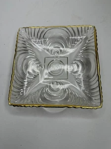Hazel-Atlas Vintage Art Deco Square Glass Candy Dish / Trinket Tray - Picture 1 of 5