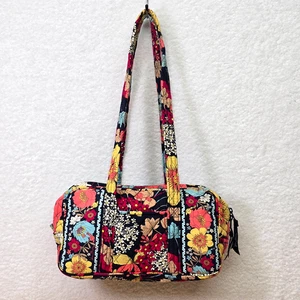 Retired Vera Bradley Happy Snails Small Duffel Shoulder Bag Colorful Floral - Picture 1 of 15