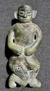 Estate Antique / Vintage Chinese Early Archaic Style Jade Carved Figurine - 8” - Picture 1 of 24