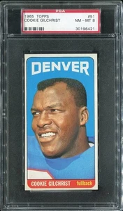 1965 Topps #51 Cookie Gilchrist PSA 8 Denver Broncos Buffalo Bills Wall of Fame  - Bild 1 von 1