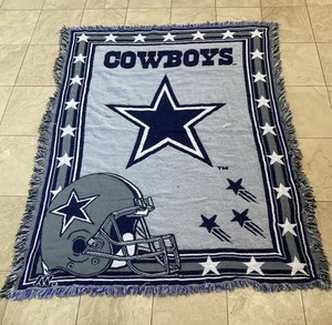 Dallas Cowboys NFL grande coperta colore grigio taglia 4 1/2x3 1/2 piedi ottime condizioni! - Foto 1 di 1