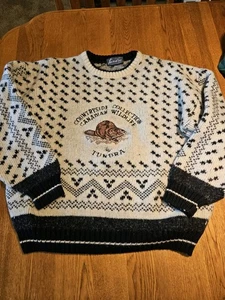 Suéter De Colección Tundra Canadá Para Hombres XL Lana Años 90 Y2K Wildlife Beaver  - Imagen 1 de 20