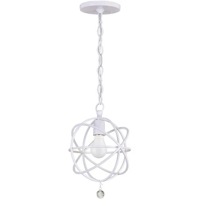 Crystorama 9220-WW Solaris 1 свет 9 дюймов влажный белый мини подвесной потолочный светильник - Изображение 1 из 4