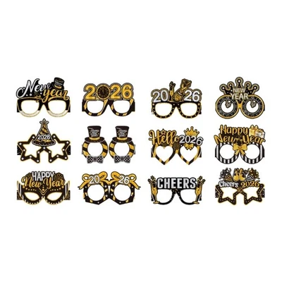 Pack of 12 Creative Paper Glasses Social Media Photo Props Party Fun - Image 1 of 4