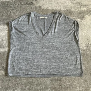 Aritzia Wilfred Free Shirt Women’s Small Top Knit Gray Boxy Crop Oversized Soft - Picture 1 of 5