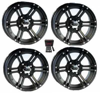 ITP SS212 ATV Wheels/Rims Black 12" Polaris Sportsman / RZR / Ranger - Image 1 of 3