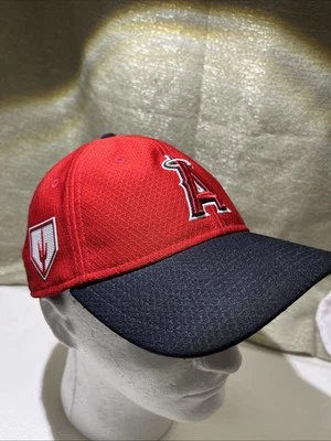 Los Angeles Angels New Era 59FIFTY Red Black Hat One Size AdjMLB On Field - Image 1 of 4
