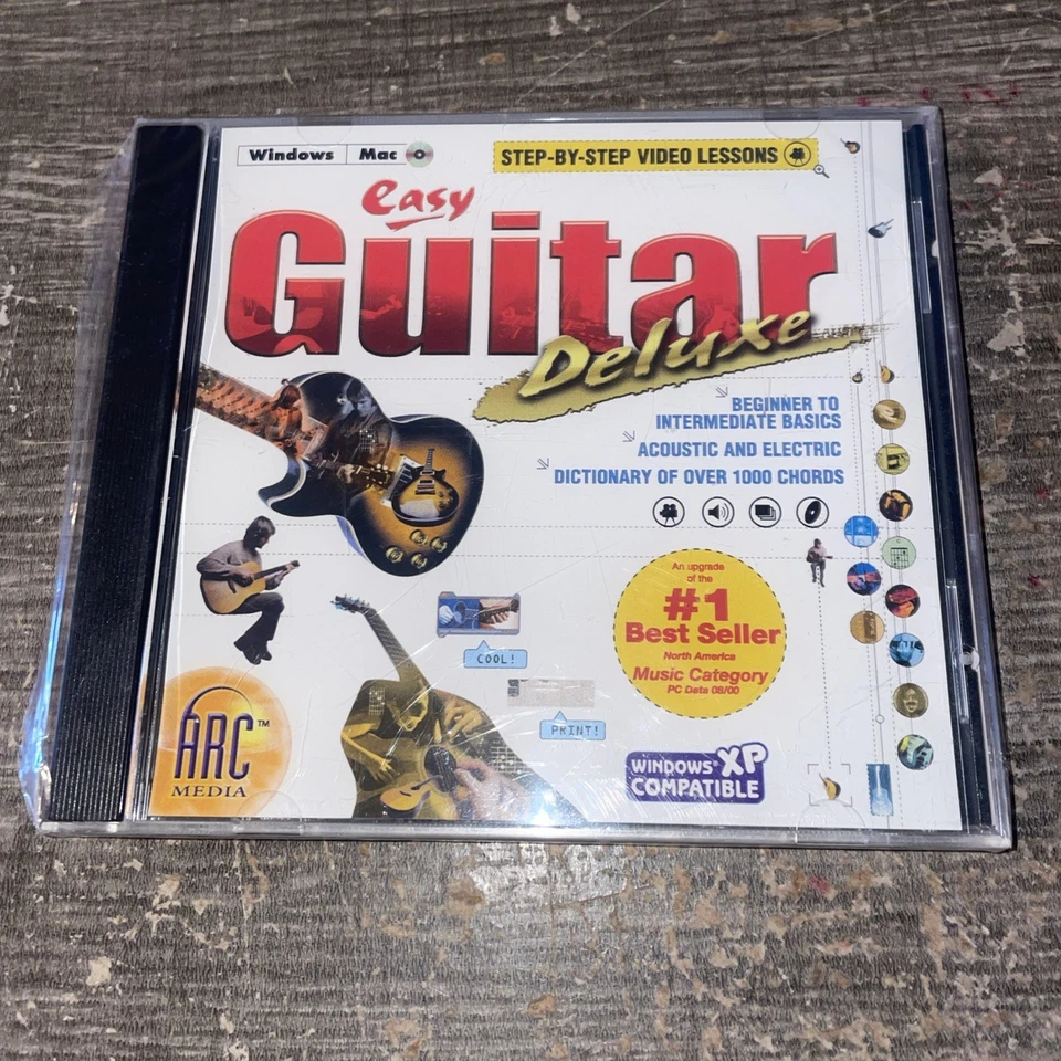 Easy Guitar Deluxe PC WINDOWS / MAC CD-ROM ARC Media New Sealed - Image 1 of 2