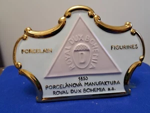 Royal Dux Bohemia Porcelain Store Display Advertising Dealer Plaque - Picture 1 of 4
