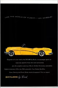 PRINT AD 1953 Buick Skylark Six Passenger Convertible Sports Car 6.5 x 10 - Picture 1 of 1