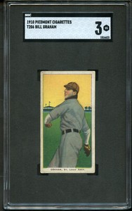 1909 T206 Piedmont 350 Bill Graham St. Louis SGC 3