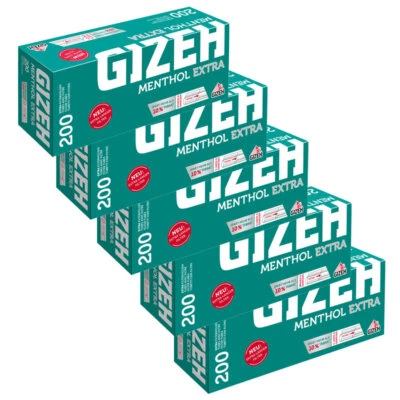 4000 Stück GIZEH Menthol EXTRA Zigarettenhülsen (20x200) Filter Hülsen - Bild 1 von 3