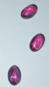 Transparent Star Ruby Oval 6x4 mm Cabochon 6-Rayed Lab-created Stone 3 pcs Lot - Picture 1 of 12