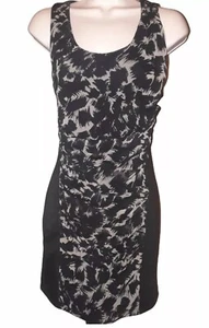 Plastic Island Black Taupe Sleeveless Open Back Draped Party Dress 2 MSRP $89.00 - Picture 1 of 4