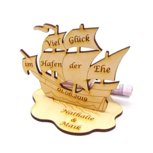 Geldgeschenk Hochzeit Hafen der Ehe Maritim Personalisiert Schiff Geschenk - Bild 1 von 6