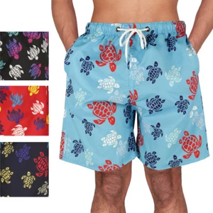Men's Swim Shorts Swimming Trunks Beach Board Swimwear Suit w/ Lining in Turtle - Picture 1 of 11