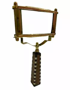 Handheld Rectangular Reading/Magnifying Glass Shiny Brass Collectible Best Gift - Picture 1 of 4