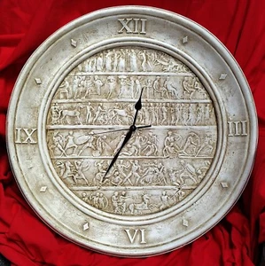 Wall Clock Sculpture Amazonian Greek Warriors Art Cameo Home Decor 50 cm Sydney - Picture 1 of 1