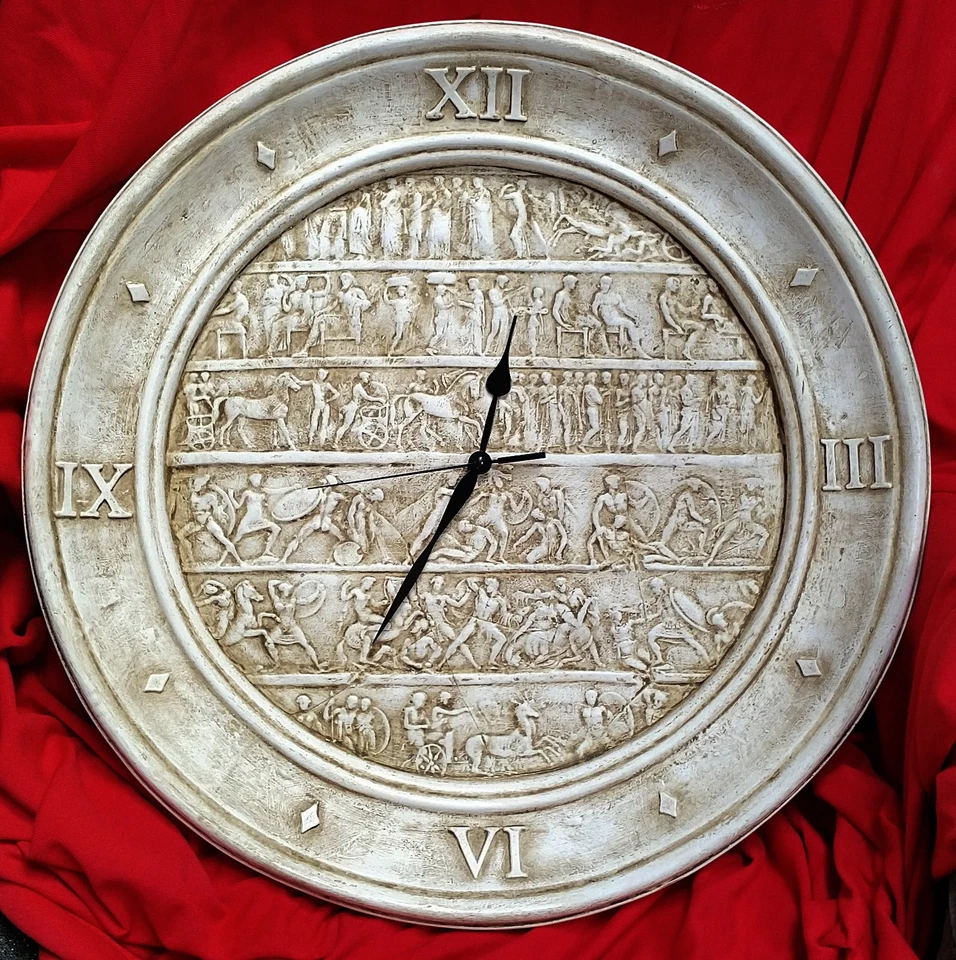 Reloj de Pared Escultura Guerreros Griegos Amazónicos Arte Camafeo Decoración del Hogar 50 cm Sydney  Foto 1 de 1