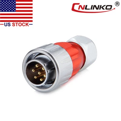 7 Pin Power Circular Connector Male Plug Outdoor Waterproof IP67 Metal Tough M20 - Image 1 of 4