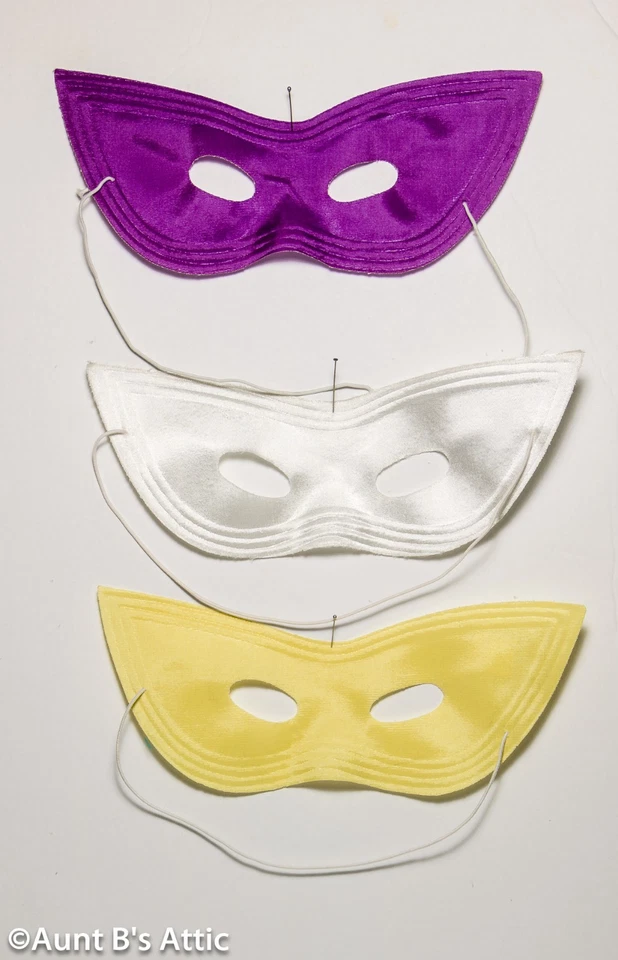 Mardi Gras Harlequin Eye Mask Assorted Colors Fabric Masquerade Mask W/ Elastic - Image 1 of 1