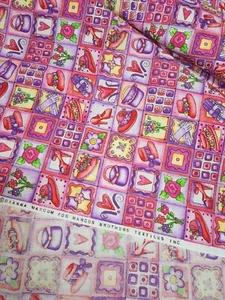1 FQ Red Hat Lady Cotton Quilt Fabric Marcus Bros#0829 - Picture 1 of 3