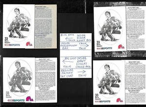 1986-87 KRAFT DRAWING THICK BLUE BACK CARD & THIN CELLO & SINGLES SEE LIST