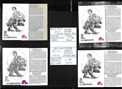 1986-87 KRAFT DRAWING THICK BLUE BACK CARD & THIN CELLO & SINGLES SEE LIST - Image 1 of 2