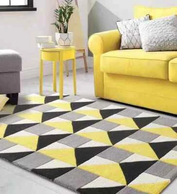 Hand-Tufted New Rug Checked Handmade Carpet For Bedroom Aesthetic Living room - Image 1 of 4