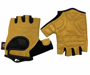 Leder Herren Fahrrad Classic Leder Gelb Handschuhe Ganzjahreshandschuhe S-XXL - Bild 1 von 2