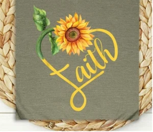 Love in Faith - FAITH Sunflower Inspiration Tee XL - NEW - Picture 1 of 1