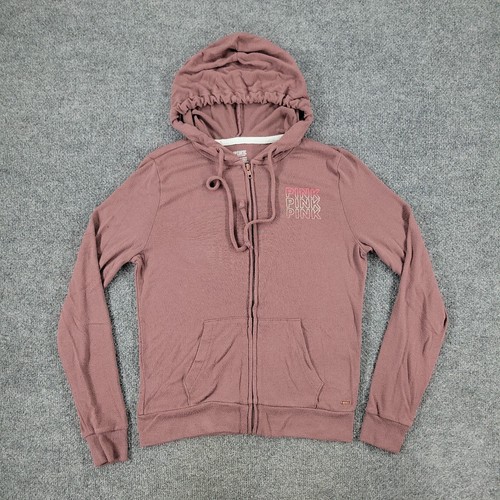 UNDERCOVER Felpa con cappuccio rosa Victoria's Secret donna XS marrone cerniera intera manica lunga