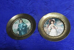 Marcos de placa de latón para colgar en la pared azul y meñique Little Boy 5" Inglaterra - Imagen 1 de 5