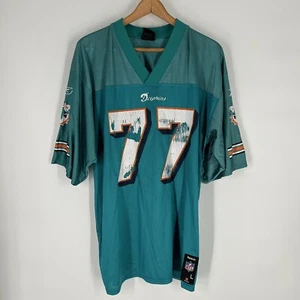 Miami Dolphins Reebok NFL Team Apparel Mens Green Jake Long #77 Jersey Size L - Picture 1 of 16