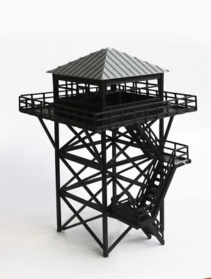 Outland Models Railway Scenery Watchtower / Lookout Tower (Black) HO Scale 1:87 - Image 1 of 3