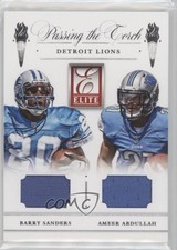 2015 Panini Donruss Ameer Abdullah Barry Sanders #PTM-DET Rookie RC HOF