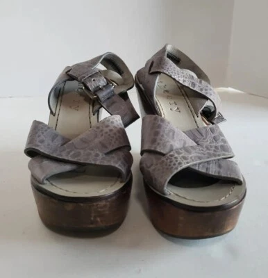 ZAPATOS SANDALIA MUJER THEORY PLATAFORMA CUÑA GRIS PIEL ANIMAL 35.5 Foto 1 de 4