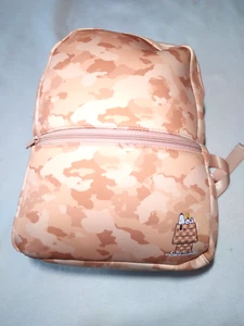 Peanuts Snoopy & Woodstock Peach Camo Backpack Bookbag 16"H 12"W New with Tags - Picture 1 of 12