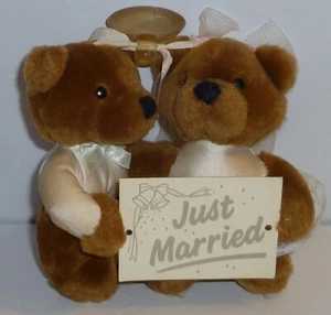 Vintage Just Married Bears Stofftier Dakin Saugnapf 5 Zoll - Bild 1 von 8
