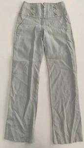 LEIFSDOTTIR Pantalone donna blu pallido grigio pizzo schiena gamba dritta taglia 2  - Foto 1 di 9