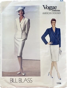 Vintage 80s VOGUE Bill Blass Sewing Pattern 1158 Jacket And Skirt Size 12 - Picture 1 of 11