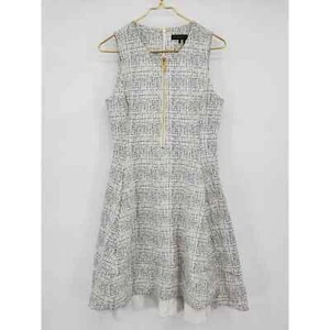 Vestido pequeño Donna Karan New York Black Label sin mangas con cremallera ajuste frontal llamaradas - Imagen 1 de 7