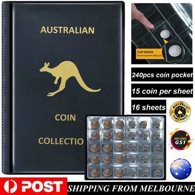 240 Pockets Coin Collection Book Holder Fit 50Cents Storage Money Penny Album AU - image 1 of 4