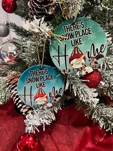 SNOW PLACE LIKE HOME Ceramic & Metal Ornament, Decor Or Your Tree- Perfect Gift  - Picture 1 of 7