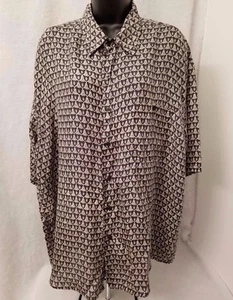 Bruno Mens Shirt Size XL X Large Black Tan Silk - Picture 1 of 4