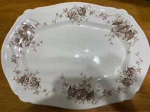 Plato para servir de porcelana ovalado Johnson Bro de colección hecho en Inglaterra Begonia Royal - Imagen 1 de 2