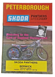 Peterborough Skoda Panthers v Berwick Dryborough B Speedway Programm 31.7.87 - Bild 1 von 9