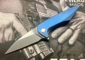 Koenig Knives Mini Goblin Gen 2 - Blue Anodized Titanium / M390 Blade - Picture 1 of 9