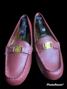 Ralph Lauren Borgoña Sin Cordones Pisos Mules - Mujer Talla 5/28CM - Imagen 1 de 5